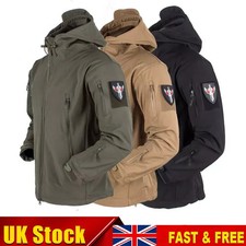 Mens Waterproof Soft Shell Jacket Tactical Hoodie Winter Warm Military Coats