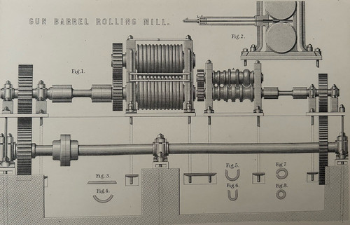 Antique print gun barrel - print,
