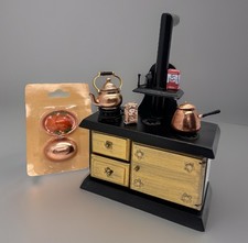 Dolls house Victorian kitchen range aga oven & accessories in 1/12th  scale