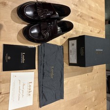 Loake Made In England Brighton Oxblood Leather Tassel Loafers Size UK 8.5 E