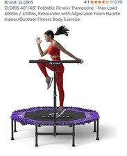 CLORIS 45in Trampoline Rebounder Max Load 450lbs Fitness Trampoline with Handle
