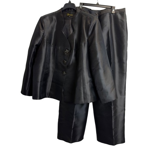 Diana womens black satin - black, 2