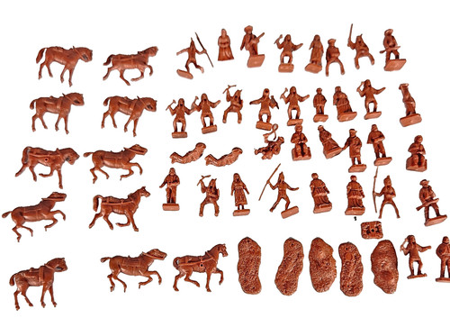 Job lot plastic - plastic, brown