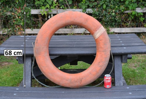 Old vintage canvas life ring - old,