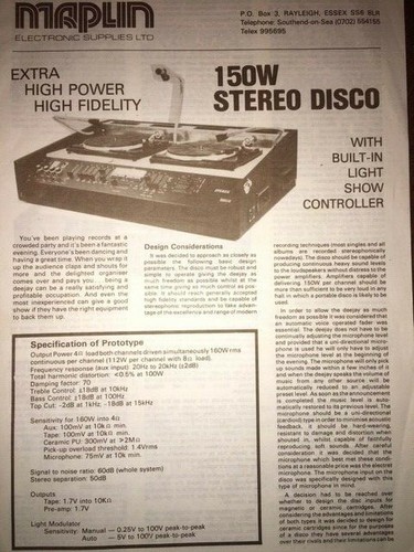 Rare maplin 150 watt stereo - maplin,