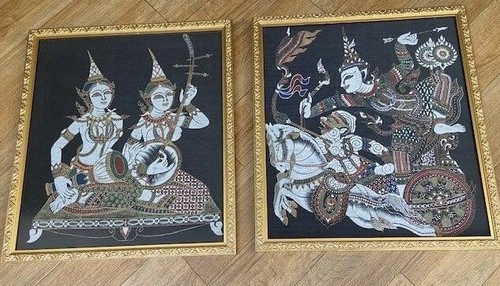 90s vintage pair of framed - pair,