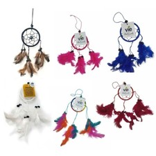 Vie Naturals Handmade Dream Catcher Feather & Beads Ring For Home & Car Décor