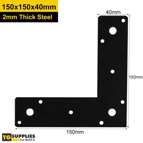 Heavy duty black flat corner - black,