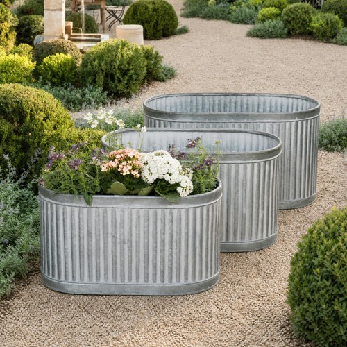 Vintage aged ribbed galvanised - vintage,