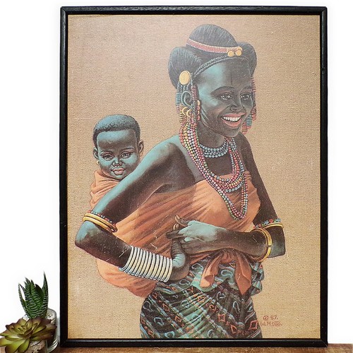 Vintage framed print african - vintage,