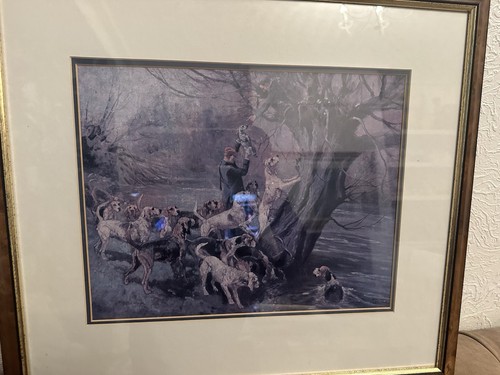 Vintage hunting scene framed - vintage,