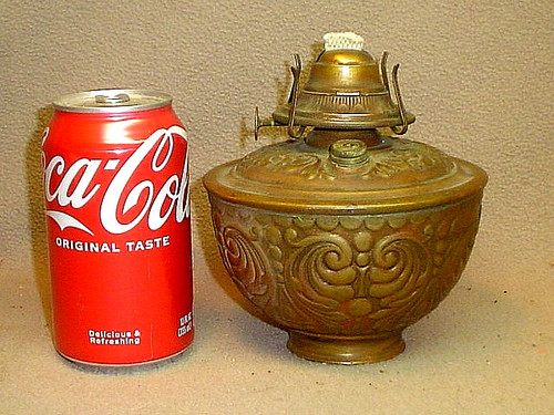 Small antique ornate brass oil - small,