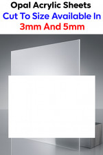 White Opal Acrylic Perspex Plastic 3mm,5mm Sheet Cut to Size Panel