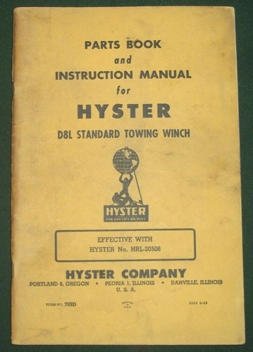 Hyster d8l towing - towing, winch