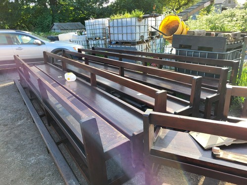 Pitch pine church pews - pitch, bench