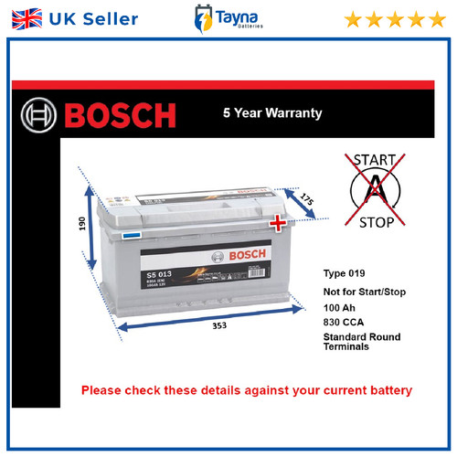 Car battery s5013 bosch 019 - car,