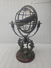 18" Solid Brass Armillary Sphere Vintage Nautical Astrolabe Globe Nautical Decor