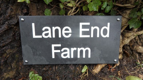 Engraved slate house - slate, sign