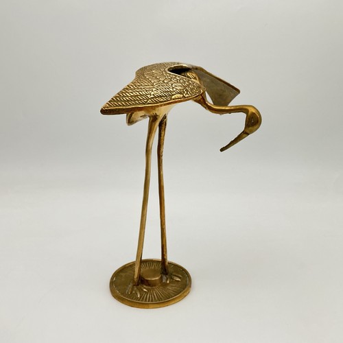 Vintage brass heron crane - vintage,