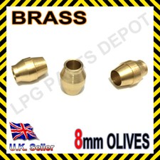 8mm BRC Olives Brass SET of 3 gas compression fittings pipe LPG GPL auto car