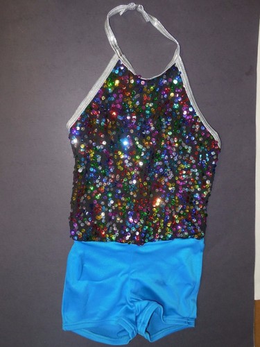 Multicolor blue sequin - multicolor, shorty