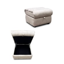 Furniture Village 'Moreno' Storage Footstool Bfa-Bnn-R26 Cream Fabric Ottoman