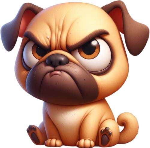 Funny grumpy puppy dog wall - grumpy,