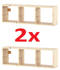 2x New ikea TROFAST Wall storage light white stained pine 93x30 cm UK
