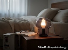 IKEA TOKABO Table Lamp Purple Glass Modern Bedside Light E14 Plug-In