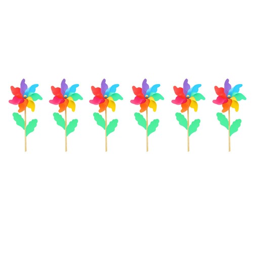 6pcs children wooden pole - wooden,
