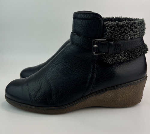 Ecco black leather - ankle, wedge