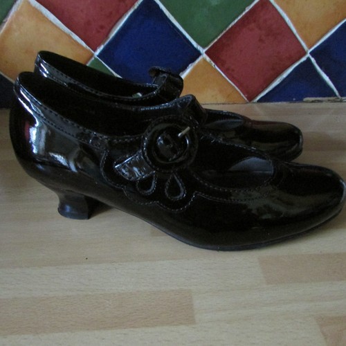 Hotter black patent - , leather