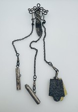 William Comyns Antique English Victorian Sterling Silver Ornate Chatelaine