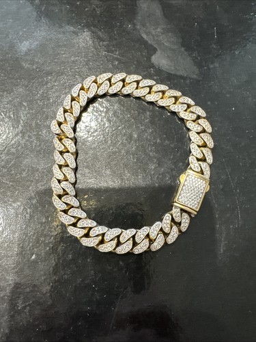 Heavy 9ct gold bracelet with - heavy,