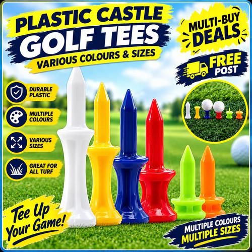 Plastic castle golf - tees,