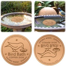 Bird Bath Copper Disk Bird
