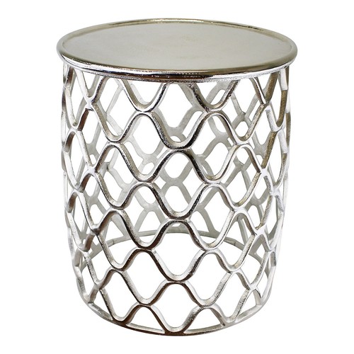 Round silver metal side - metal,