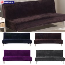 Plush Armless Futon Bed Cover Armless Sofa Covers Elastic Stretch Slip cover