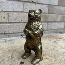Vintage Brass Bear Figure / Statue Money Box Rare Unique Unusual Standing