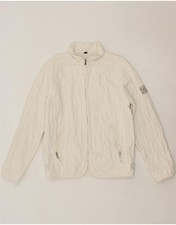 MURPHY & NYE Mens Quilted Jacket UK 38 Medium Off White Cotton CD01