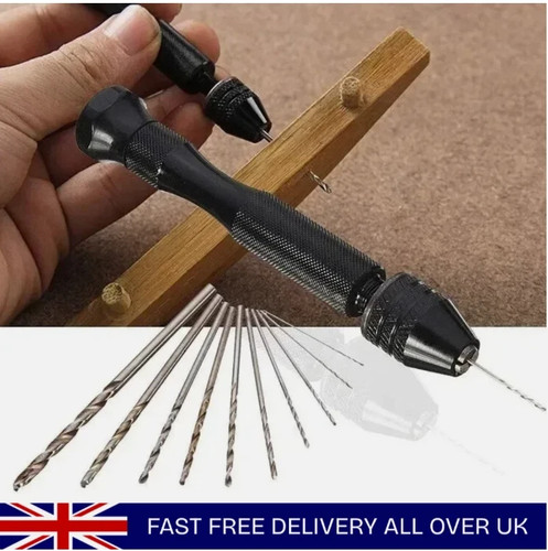 Mini hand drill set - hand, black