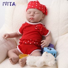 IVITA 18'' Eyes Closed Silicone Reborn Baby GIRL Realistic Silicone Doll