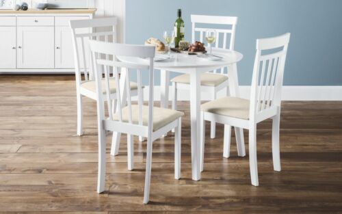 White drop leaf dining table - dining,