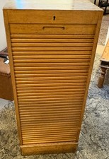 Antique Oak Tambour Fronted