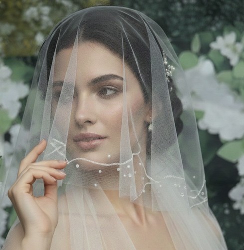 Veil bridal handcrafted - veil,