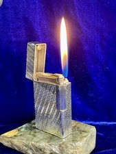ST DuPont Lighter Vintage Silver Large Mint Condition Works 1 Year Warranty