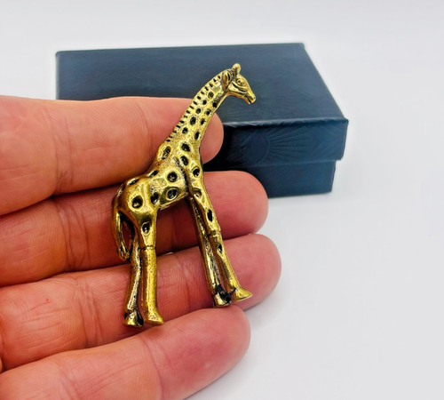 Solid brass giraffe - solid, mini