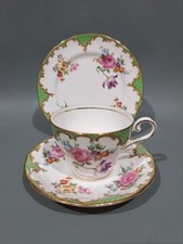 Aynsley Bone China “ Wilton Green  “ Tea Cup, Saucer & Plate Trio