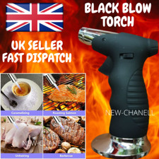 Blow Torch / Culinary Torch - Kitchen Cooking Butane Torch BBQ Baking UK BLACK