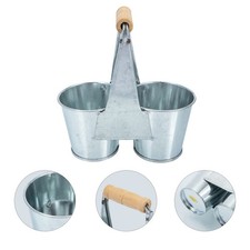  Metal Planter with Handles Flower Pot Decoration Double Compartment